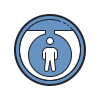 Accessible icon featuring a person within a circular design, symbolizing inclusion and universal access for individuals with disabilities.